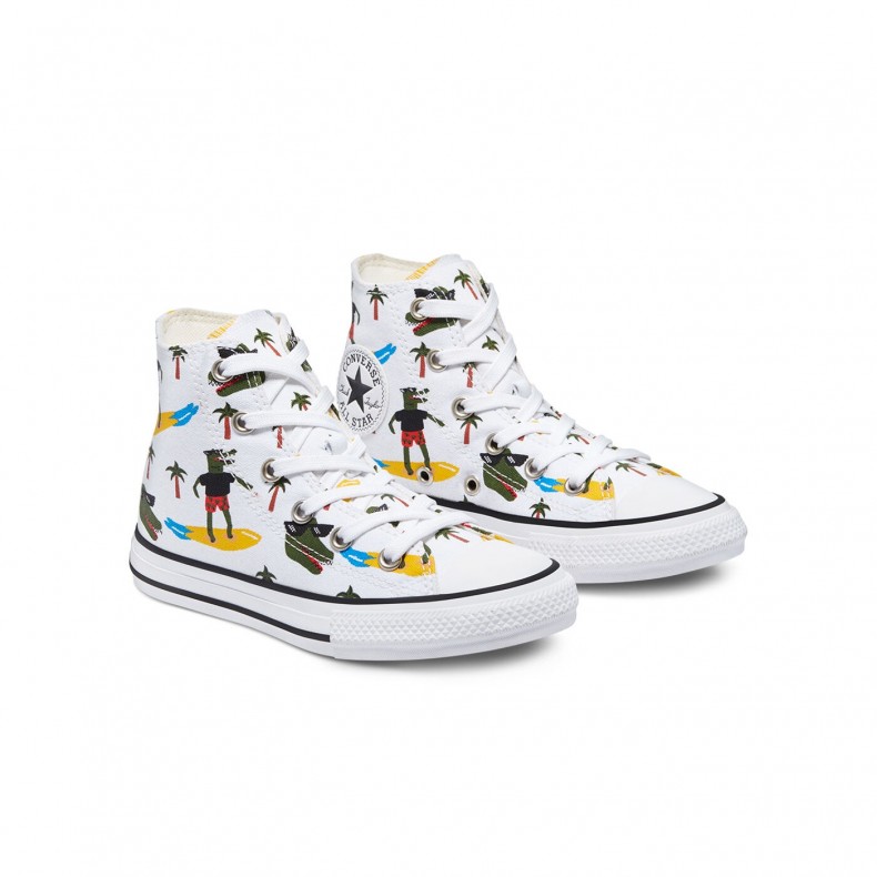 Kids' Converse Croco Surf Chuck Taylor All Star Hi (White/Multi