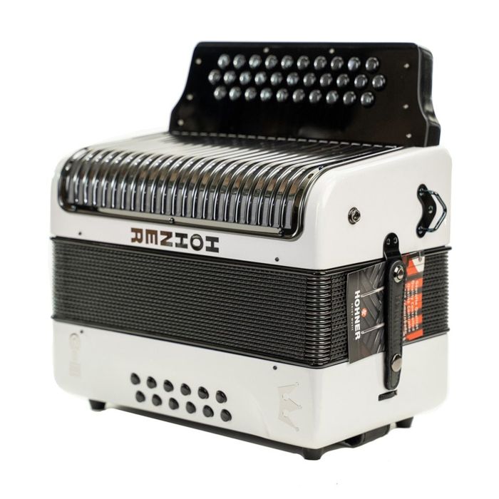 Hohner Corona C-II White Rainbow Diatonic 31-Button Accordion For Sale