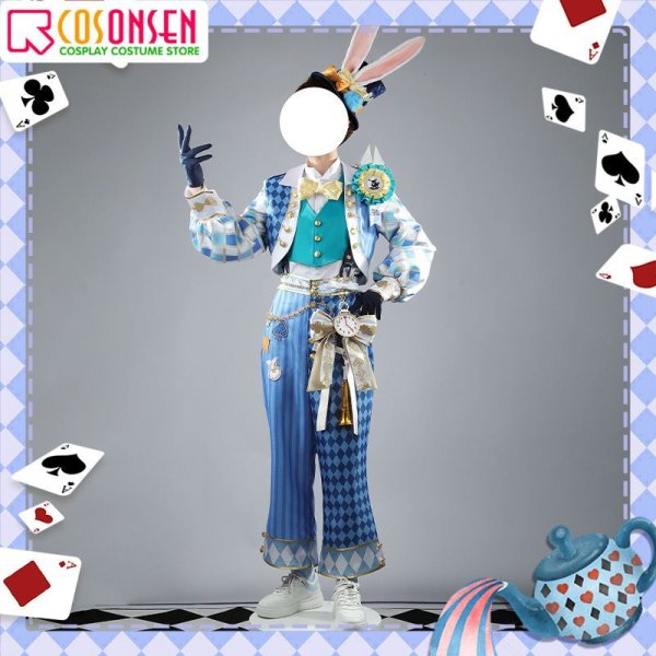 ツイステ風 薔薇の王国のホワイトラビットフェス デュース コスプレ衣装