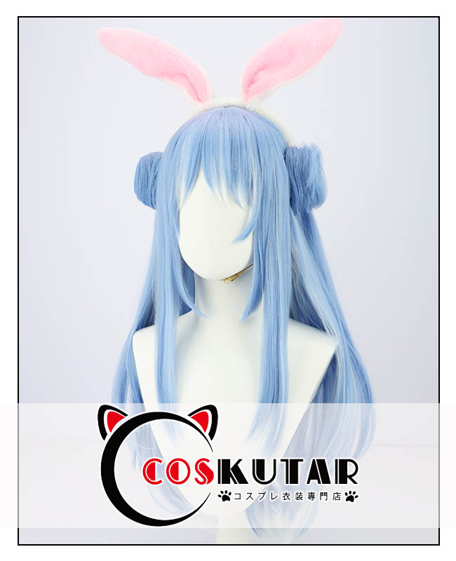 バーチャルYouTuber ホロライブ 兎田ぺこら コスプレウィッグ 耳付き