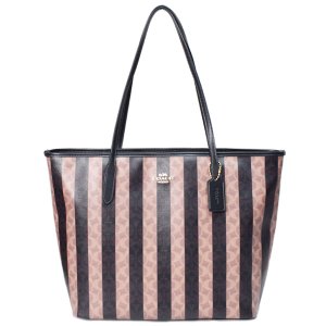 COACH】コーチ レザー 花柄 フラワー プリント ロゴ シティ トート