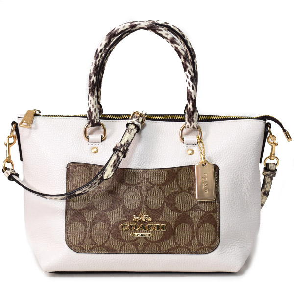 COACH】コーチ ペブルレザー シグネチャー エキゾチック ミニ エマ