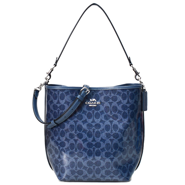 COACH】コーチ バッグ バケツ型 デニム パテント コーティング