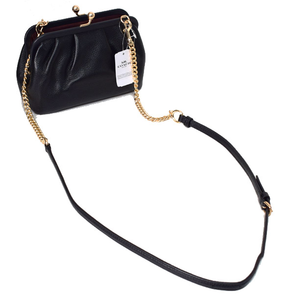 COACH】コーチ ペブルレザー スムースレザー ノラ キスロック がま口