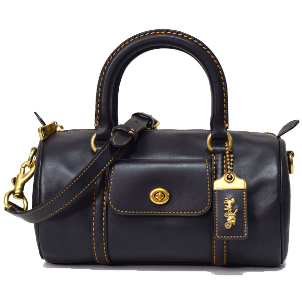 COACH】コーチ グラブタンレザー バレル バッグ クロスボディ 2WAY
