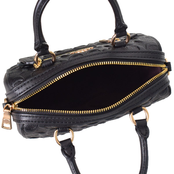 COACH】コーチ スムースカーフレザー シグネチャー 型押し ミニ