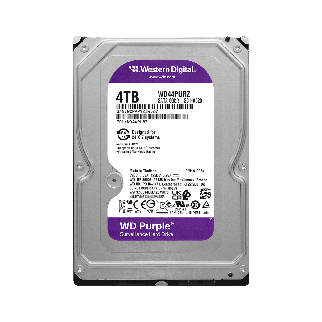 WD44PURZ | WD44PURZ | WesternDigital WD Purple セキュリティ