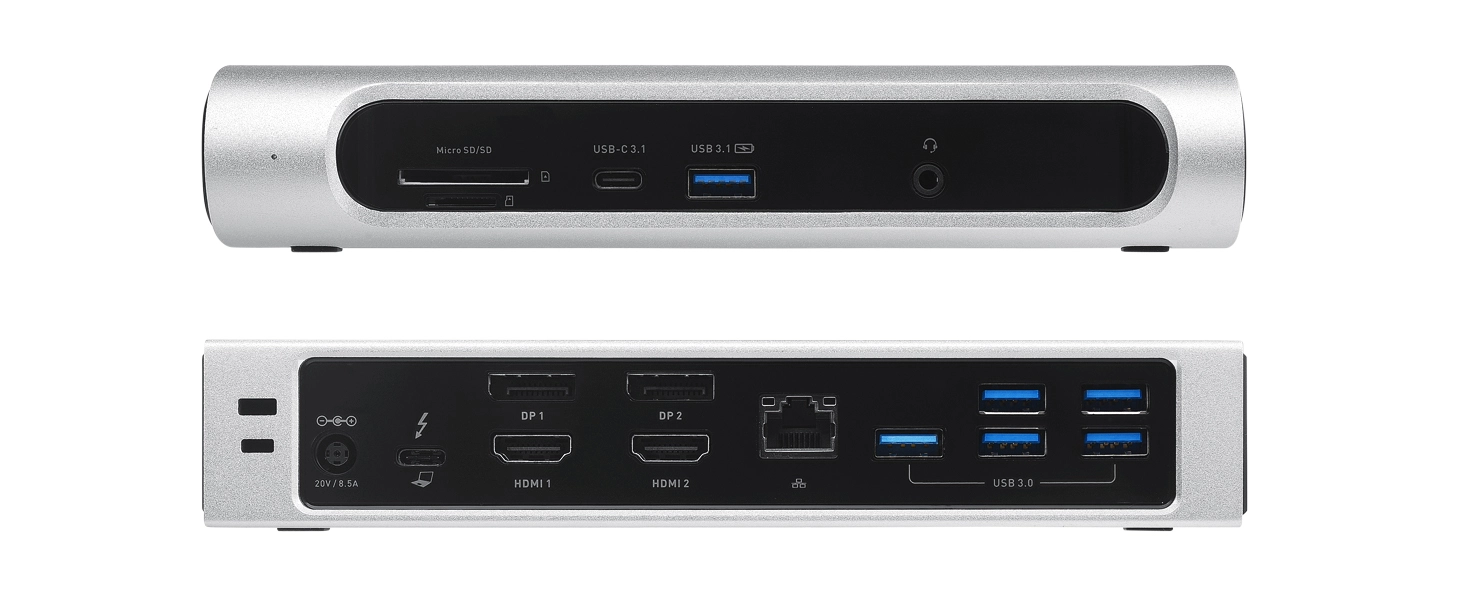 Hybrid 14-Port Thunderbolt 3 Dock/USB C Dock with Dual 4K 60Hz