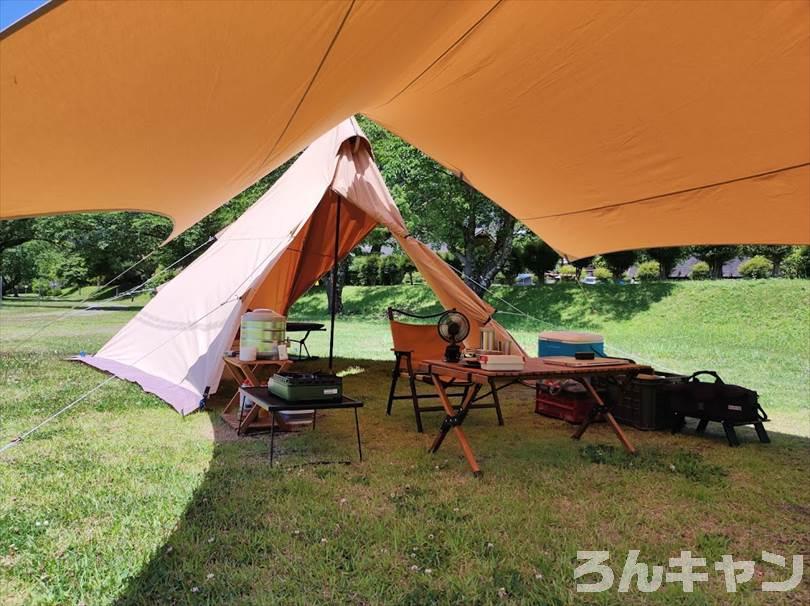 楽チン】サーカスTCにタープを連結｜テンマク純正のコネクトキャップが