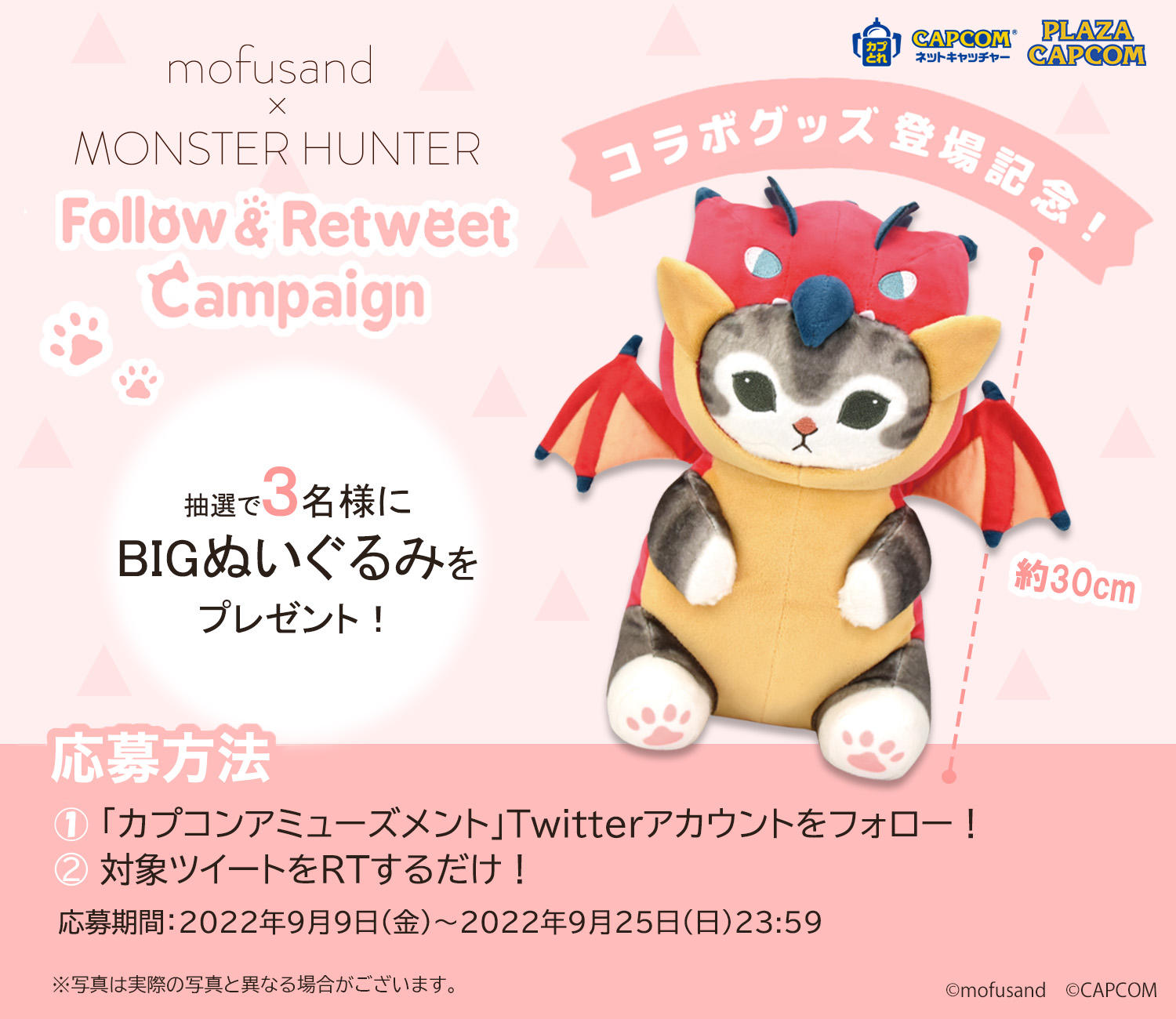 カプコン限定】『モンスターハンター』×『mofusand』 ぬいぐるみ景品が