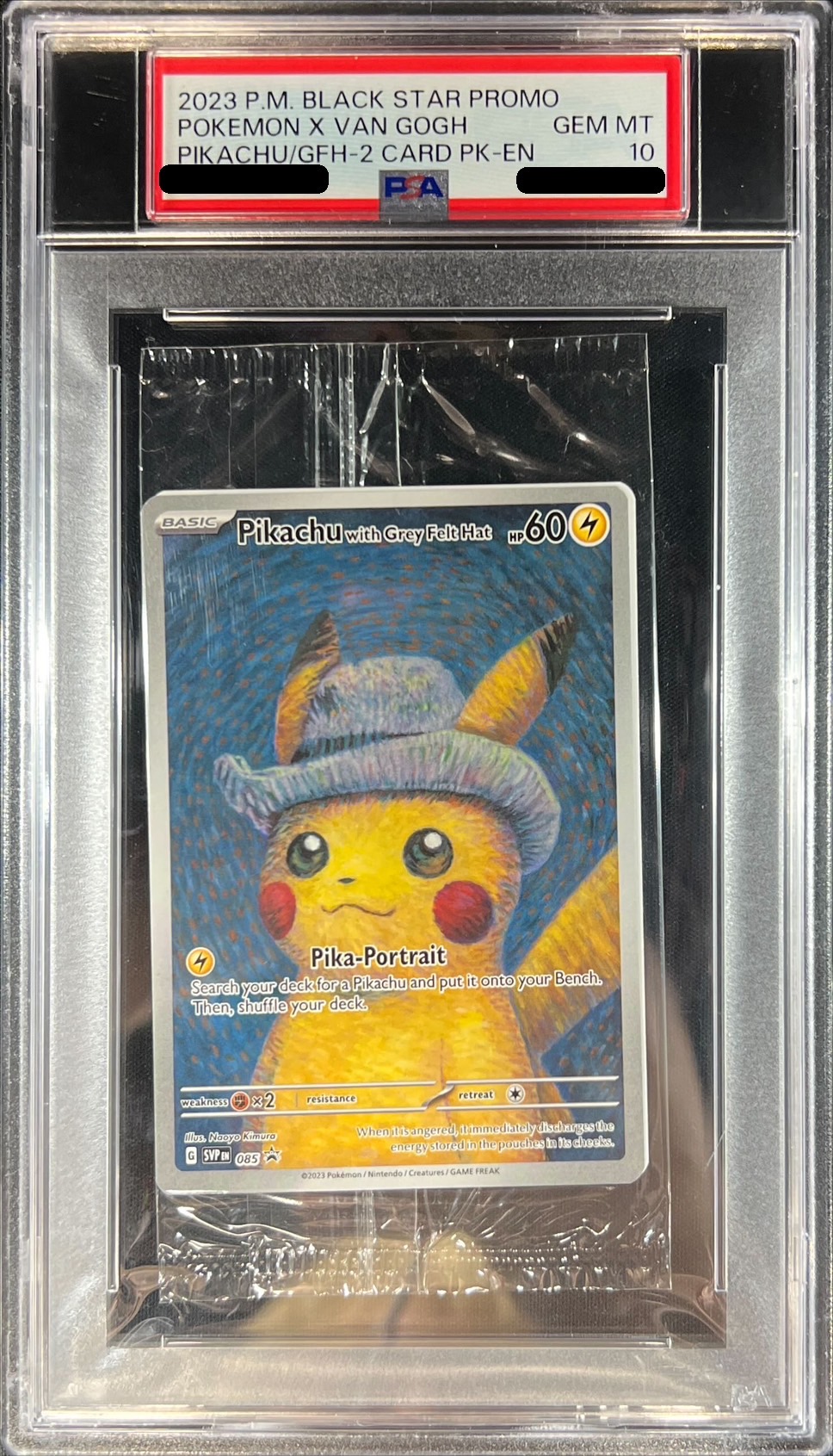 状態難/PSA10鑑定済〕Pikachu with Grey Felt Hat(未開封/ゴッホ