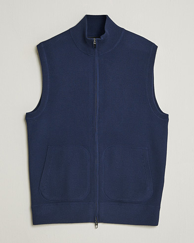 BEAMS PLUS Mohair Check Vest Navy at CareOfCarl.com