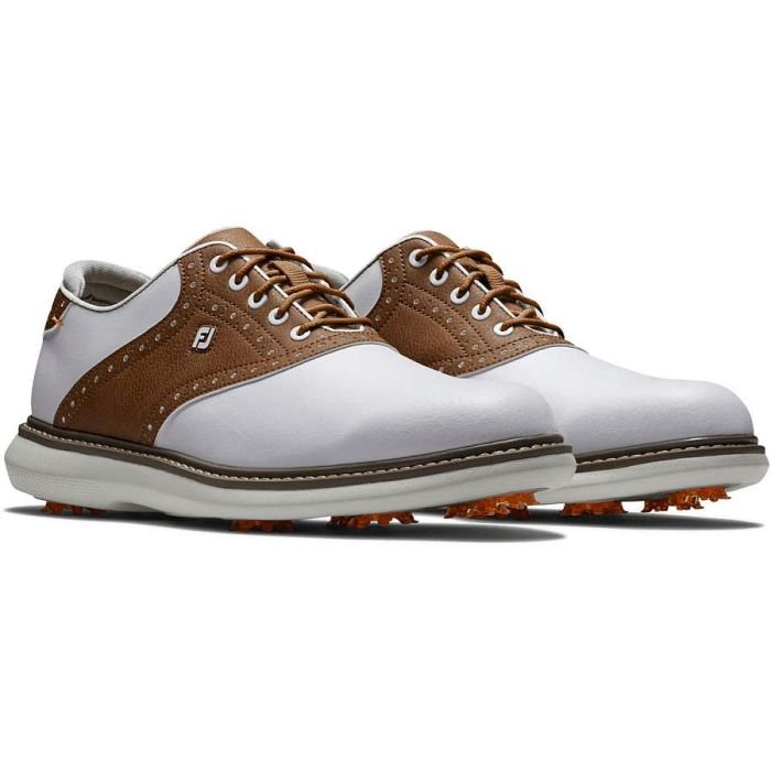 FootJoy Traditions Golf Shoes White/Brown 57905 - Carl's Golfland