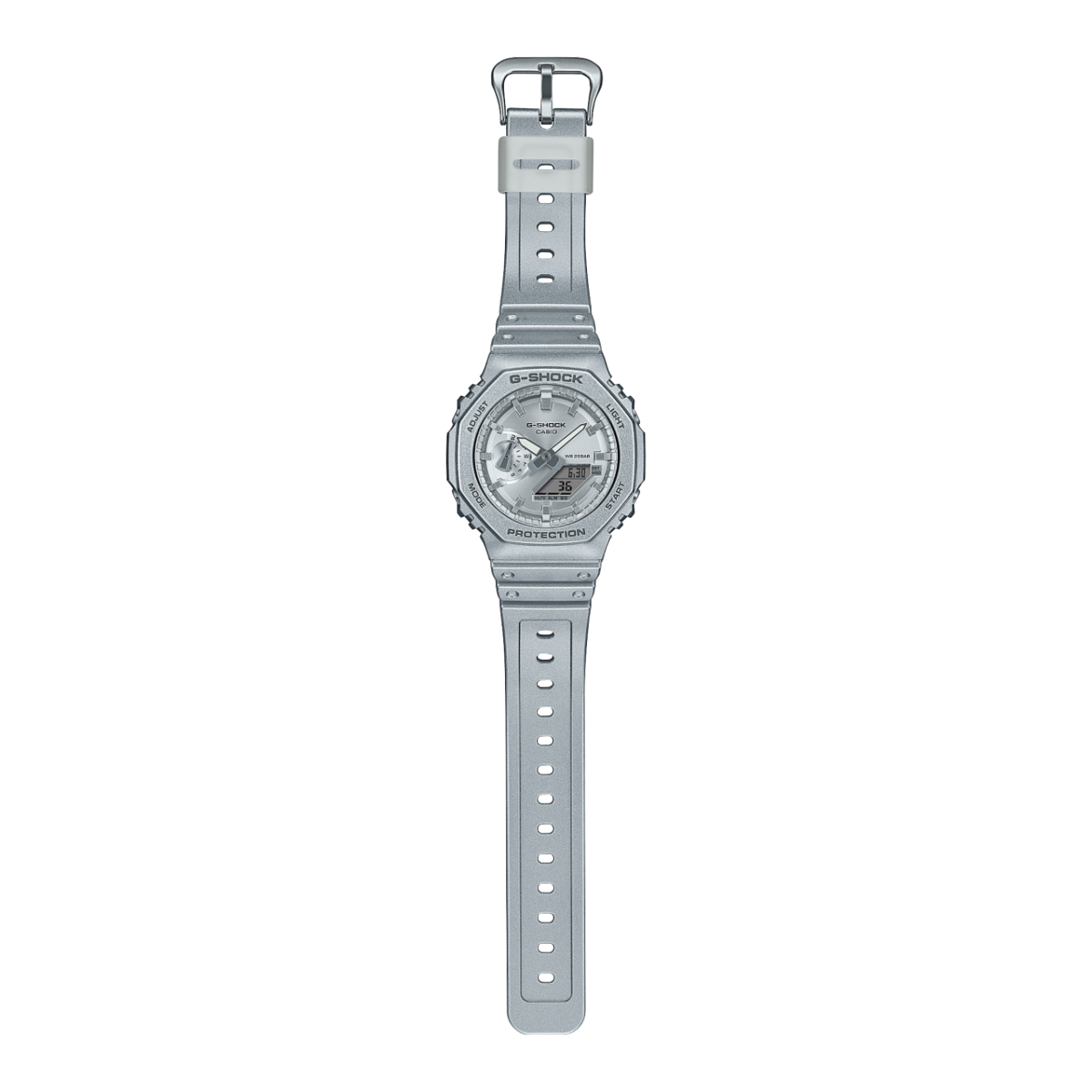 GA2100FF-8A | Retro Futuristic Metallic Silver Men's Watch by G