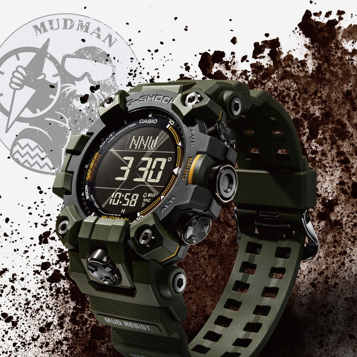 GW9500-3 | G-SHOCK Dark Green + Black Master of G Mudman Watch | CASIO