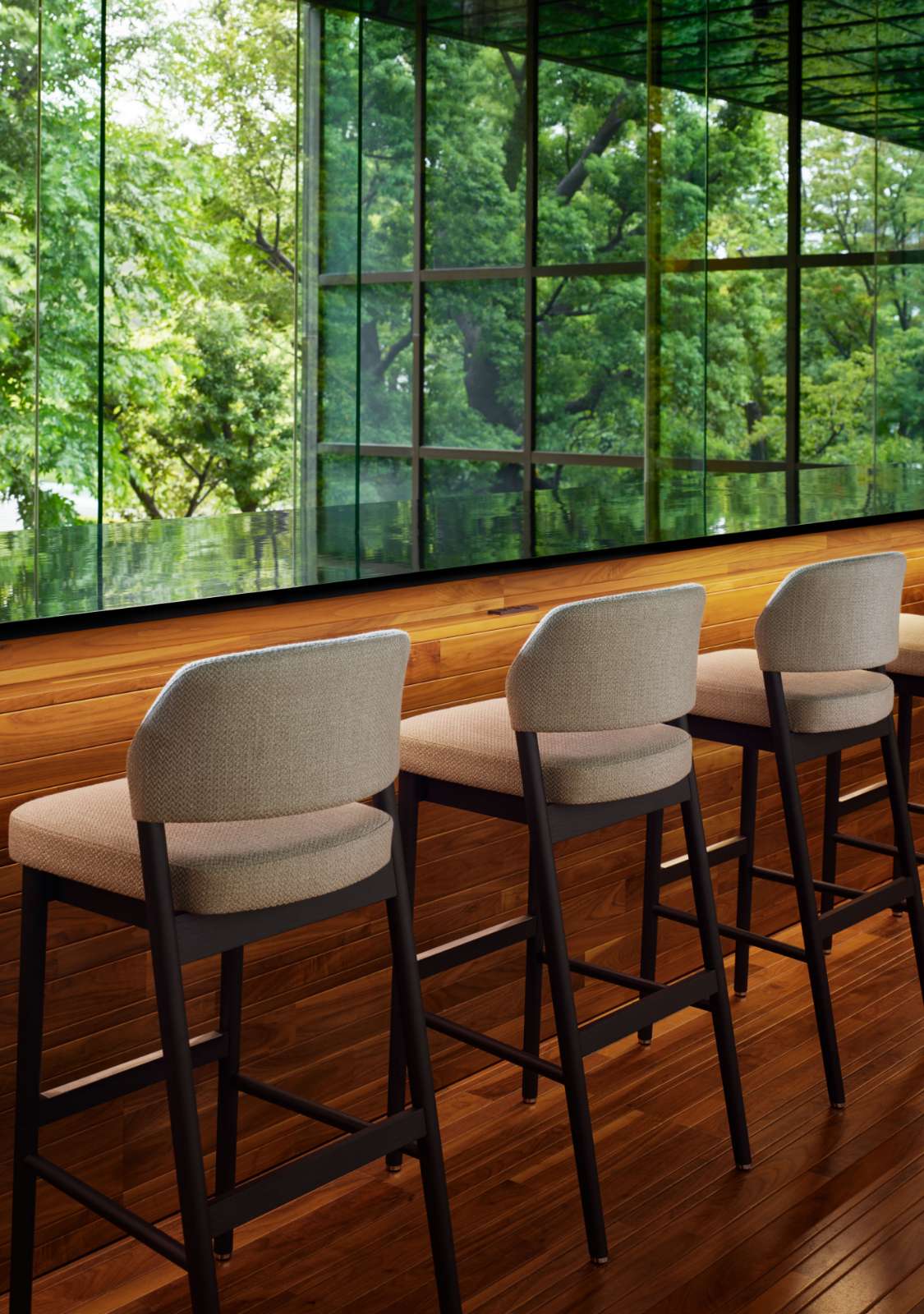 カッシーナイクスシー 植木莞爾 RIGA TEAKS テーブル＆チェア2脚セット