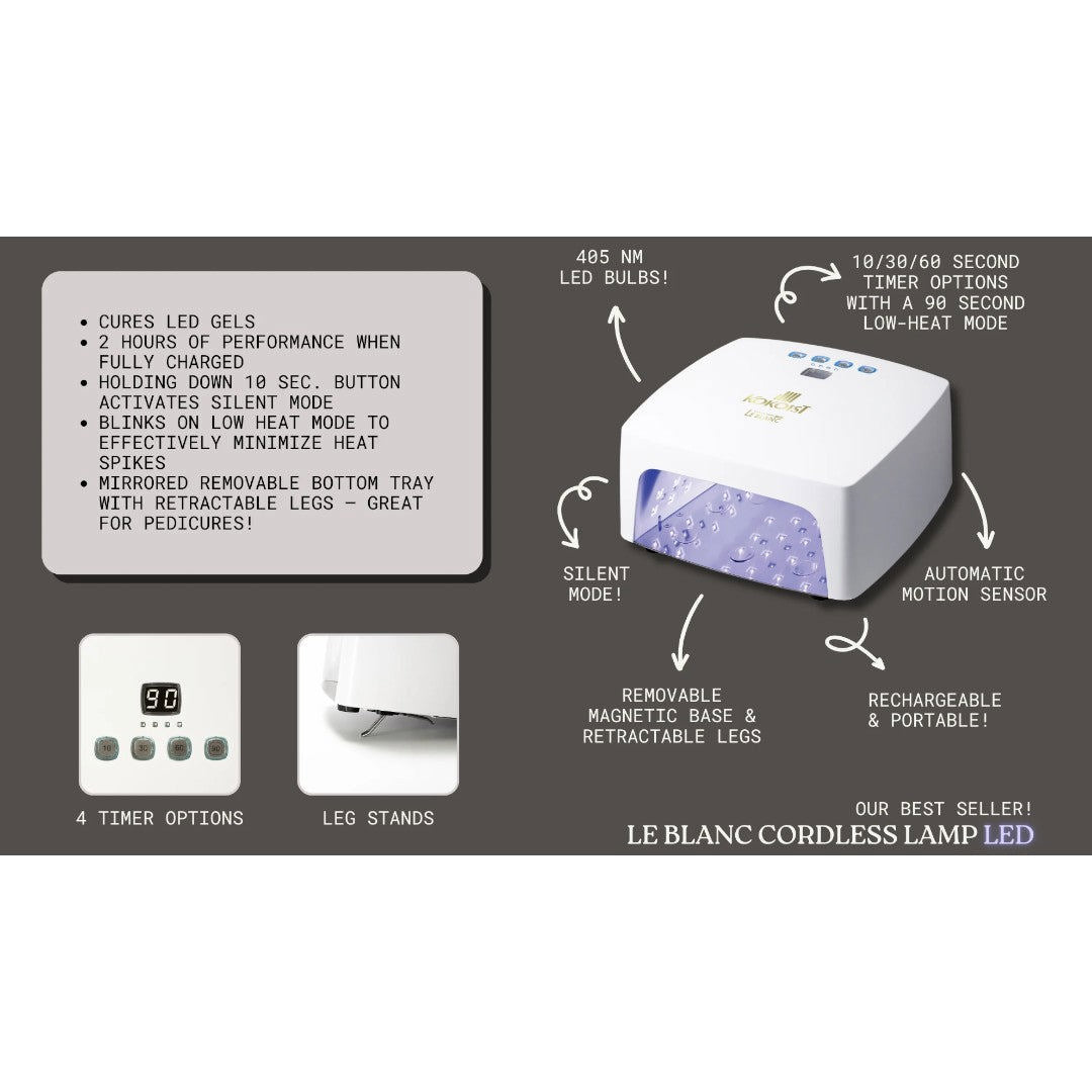 Kokoist Le Blanc Hybrid Led/UV Cordless Light - Top Rated Nail Lamp