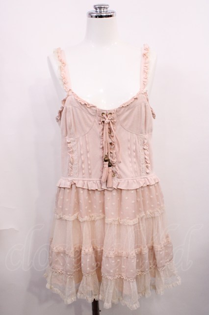 LIZ LISA / レースアップワンピース Free ピンク H-26-02-21-1009-LO