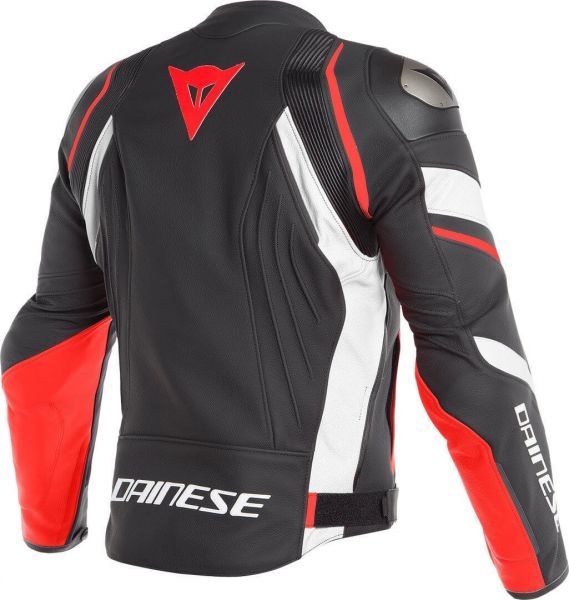 Dainese Avro 4 Leather Jacket Black/White/Red + Free Shipping