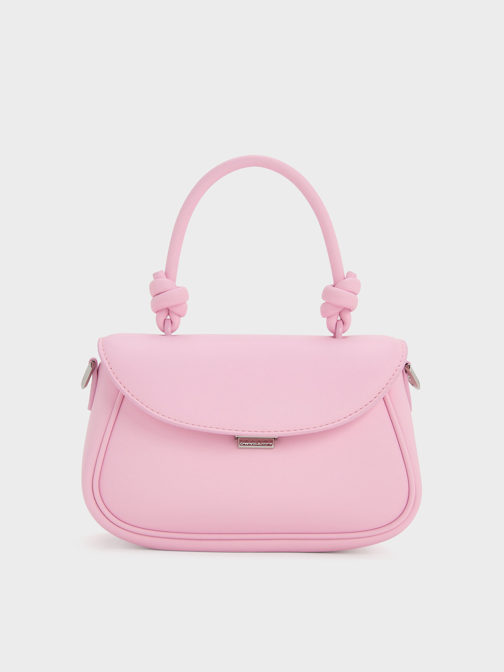 Bubblegum Pink Sammie Knotted-Handle Front-Flap Bag - Bubble Gum