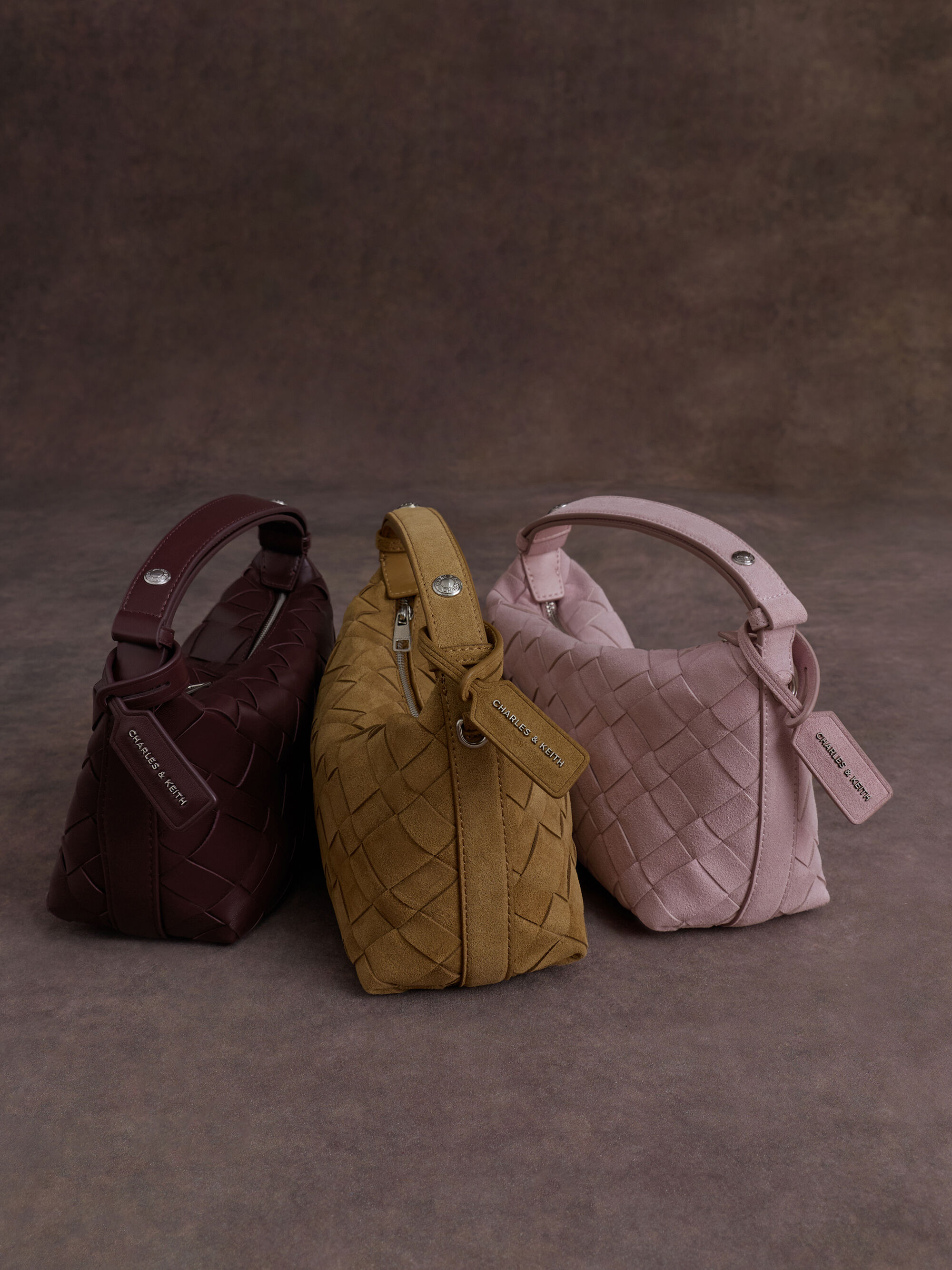 Ivette イヴェット スエードウーブンショルダーバッグ - コットン