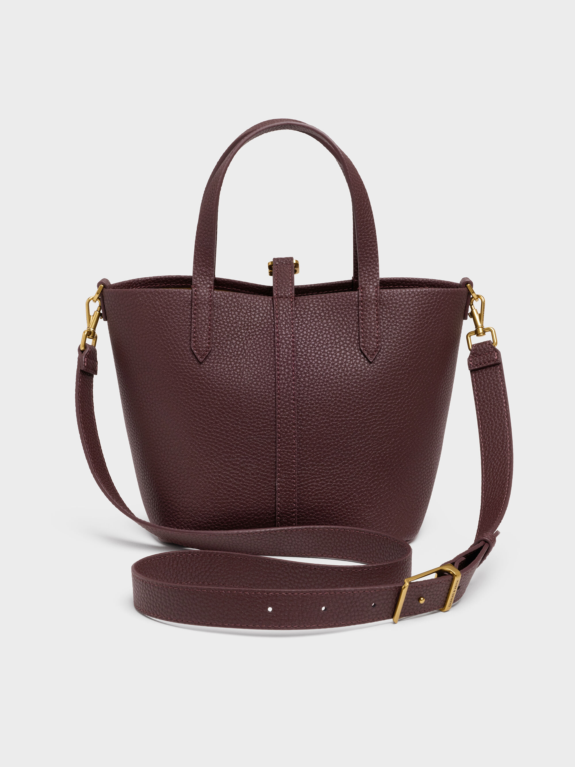 Beryl ベリル リサイクルレザーバケツバッグ - ワインベリーレッド