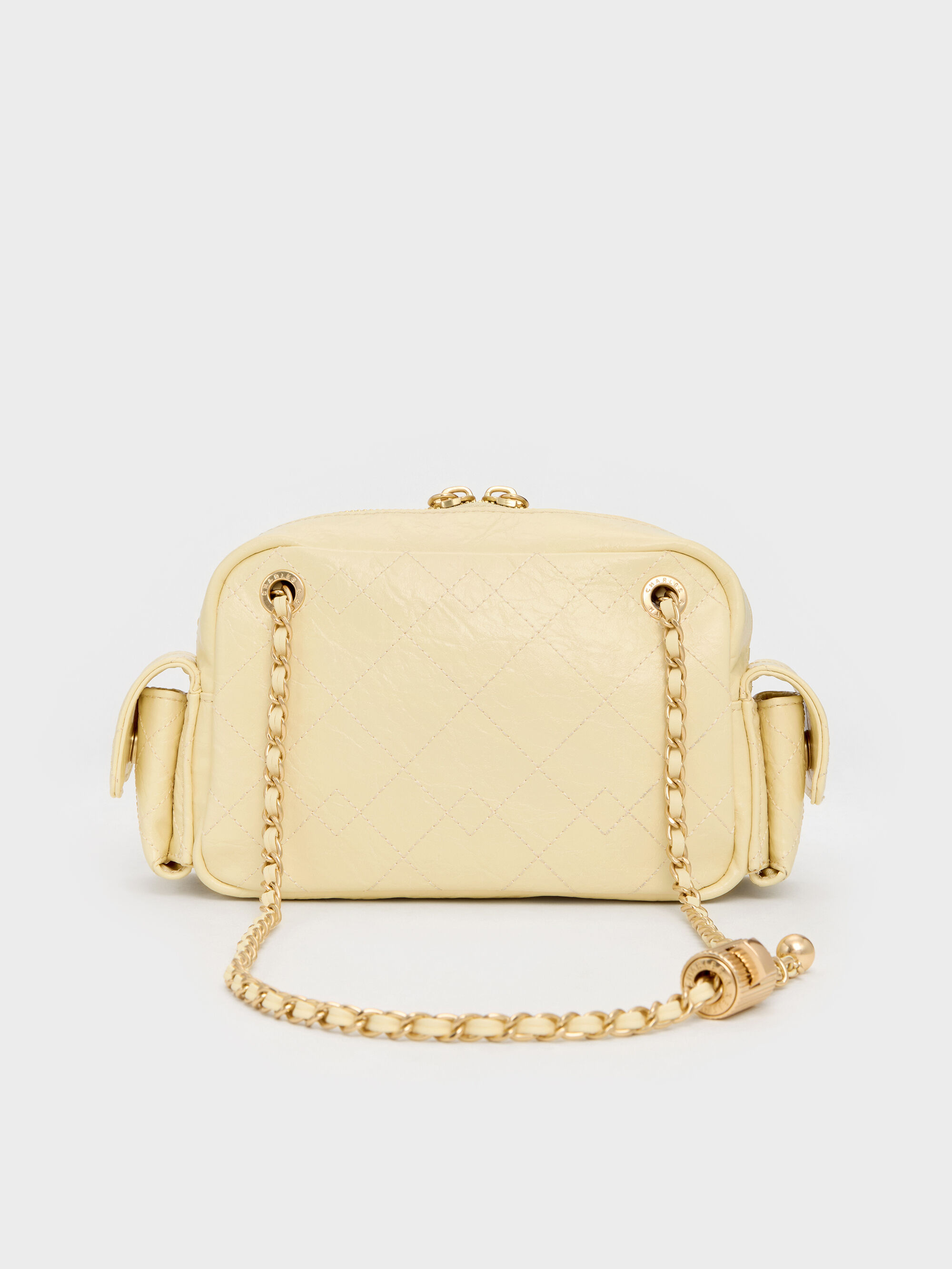 Duo ドゥオ キルトクロスボディーバッグ - バターイエロー | CHARLES