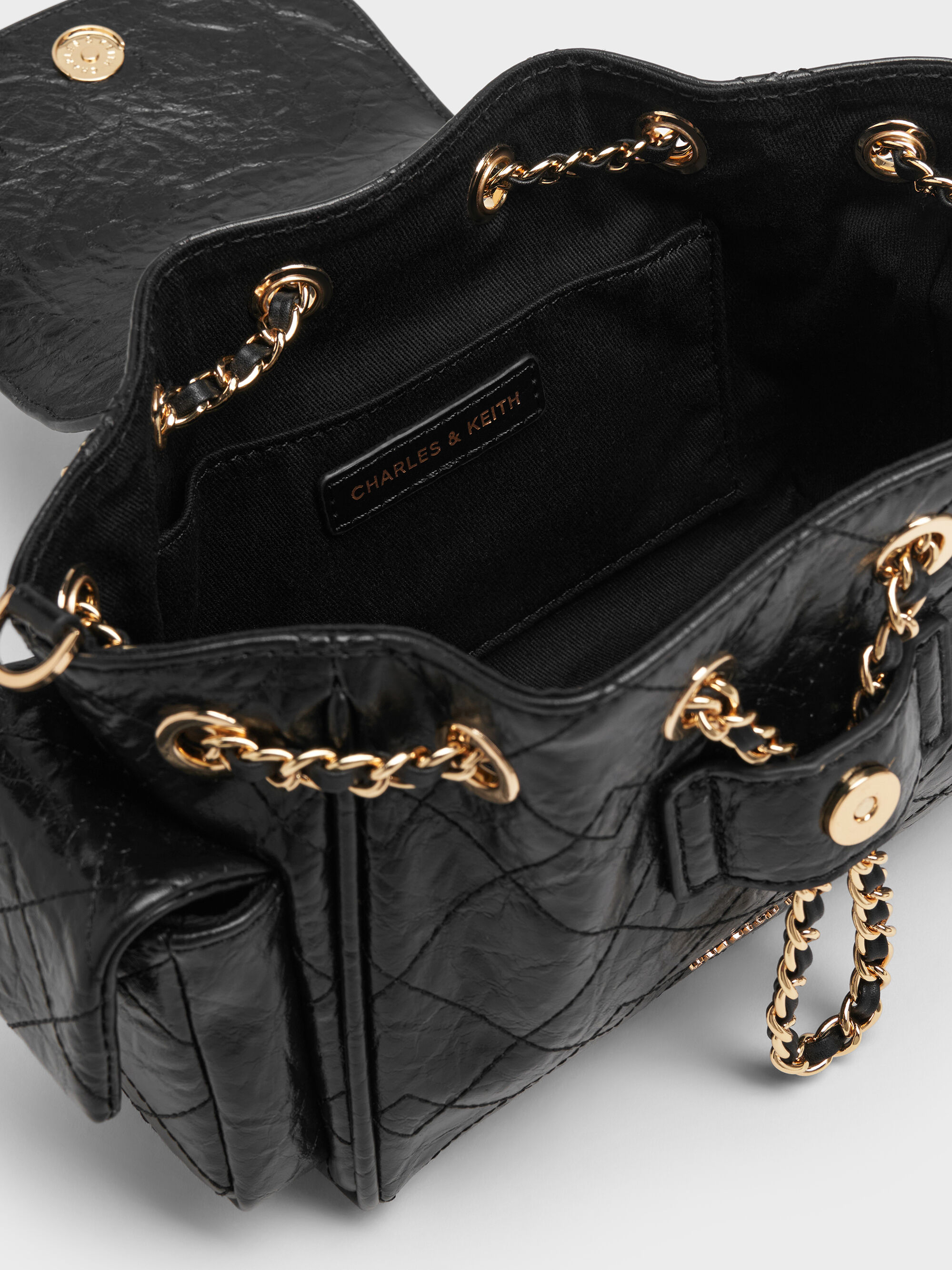 Duo ドゥオ ツーウェイフロントフラップバックパック - ブラック