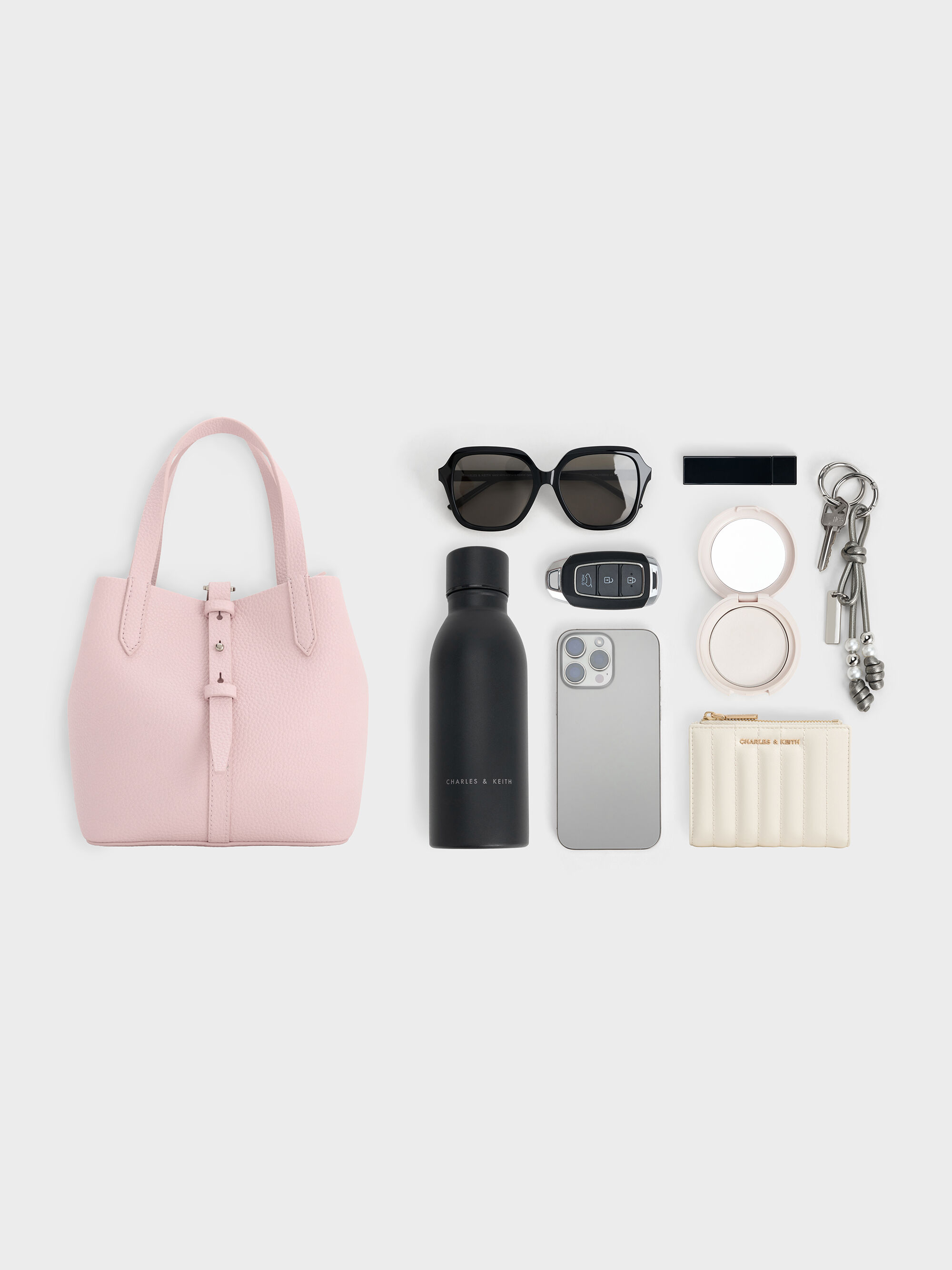 Beryl ベリル リサイクルレザーバケツバッグ - コットンキャンディー