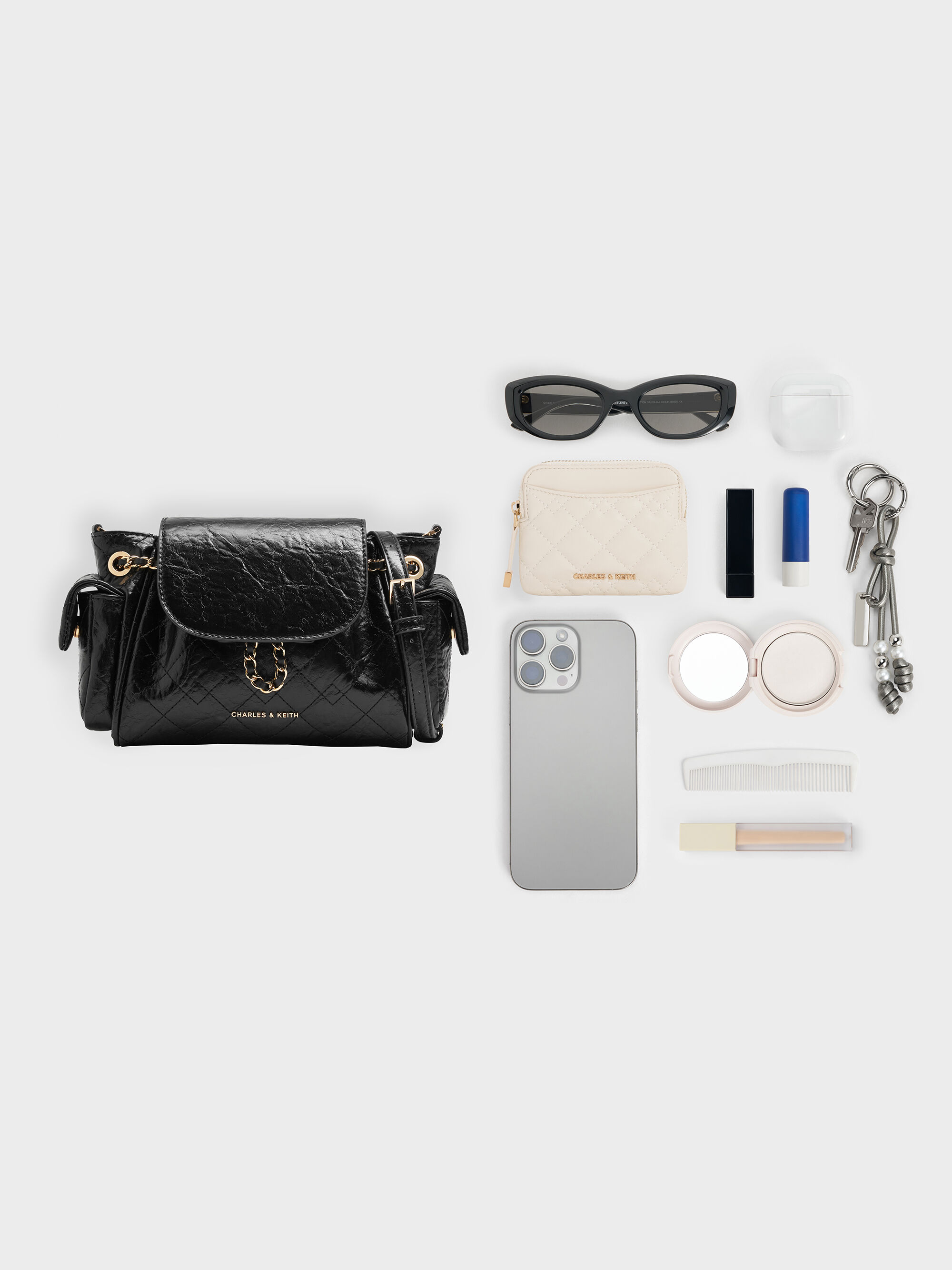 Duo ドゥオ ツーウェイフロントフラップバックパック - ブラック