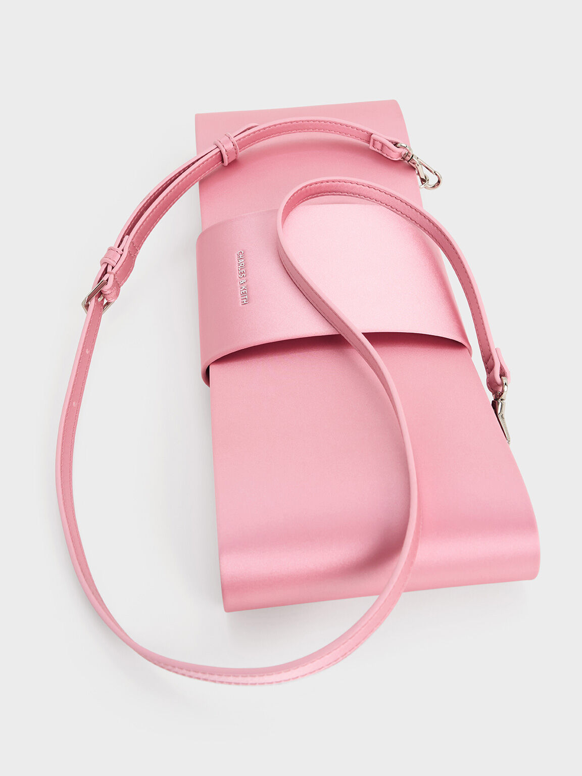 サテンボウ イロンゲイティッドショルダーバッグ - フラミンゴピンク