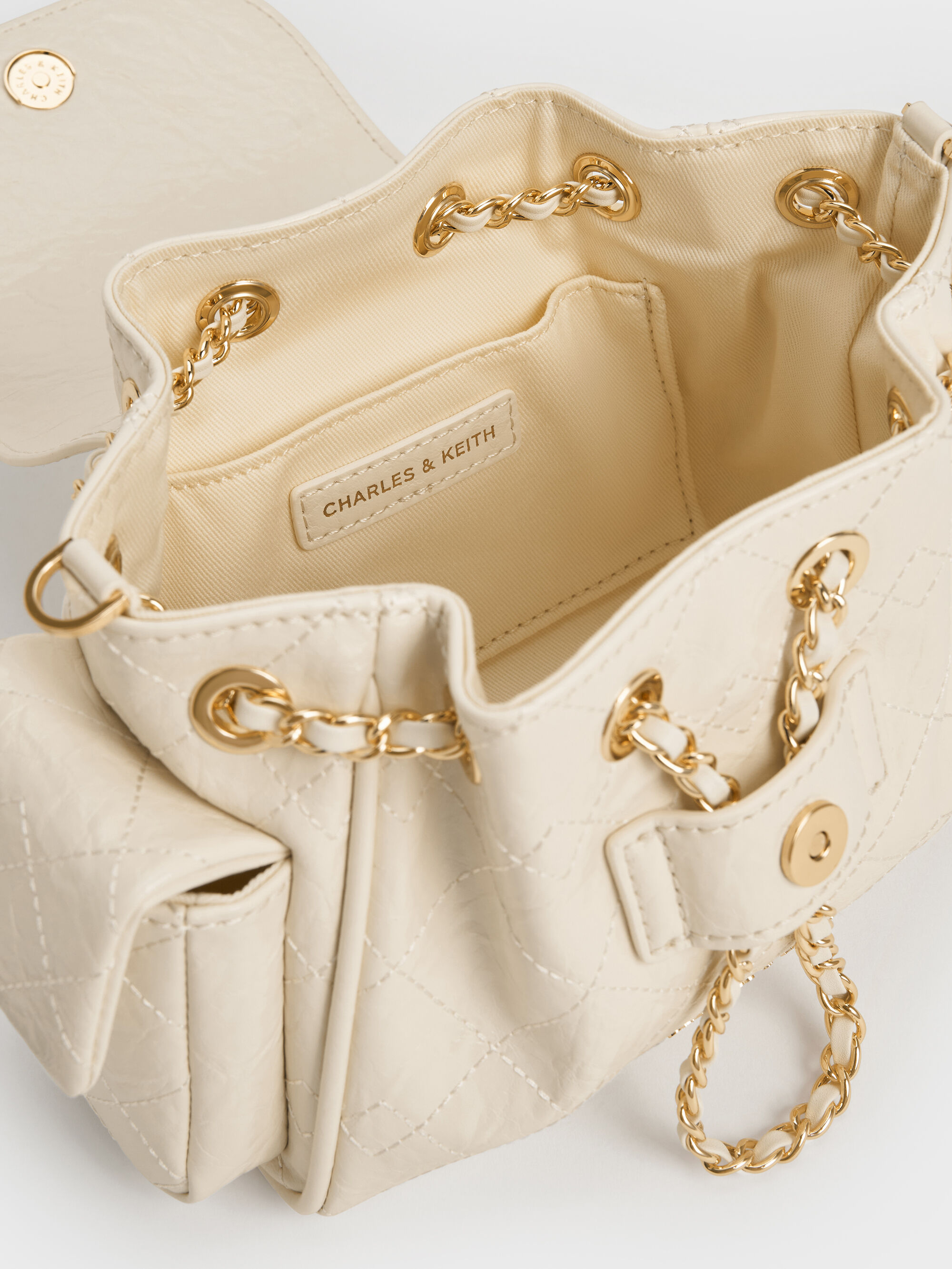 Duo ドゥオ ツーウェイフロントフラップバックパック - クリーム