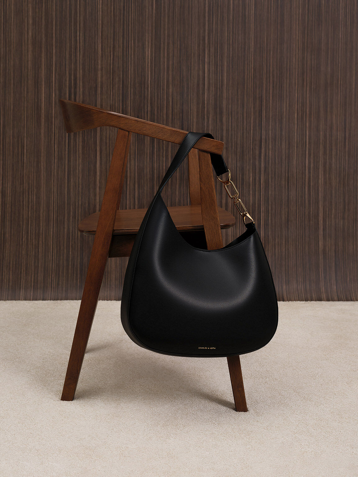 Agatha アガサ チェーンアクセントショルダーバッグ - ブラック