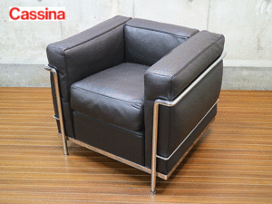 Cassina】カッシーナ LC2 1人掛けソファ 黒革 レザー ル・コルビュジエ