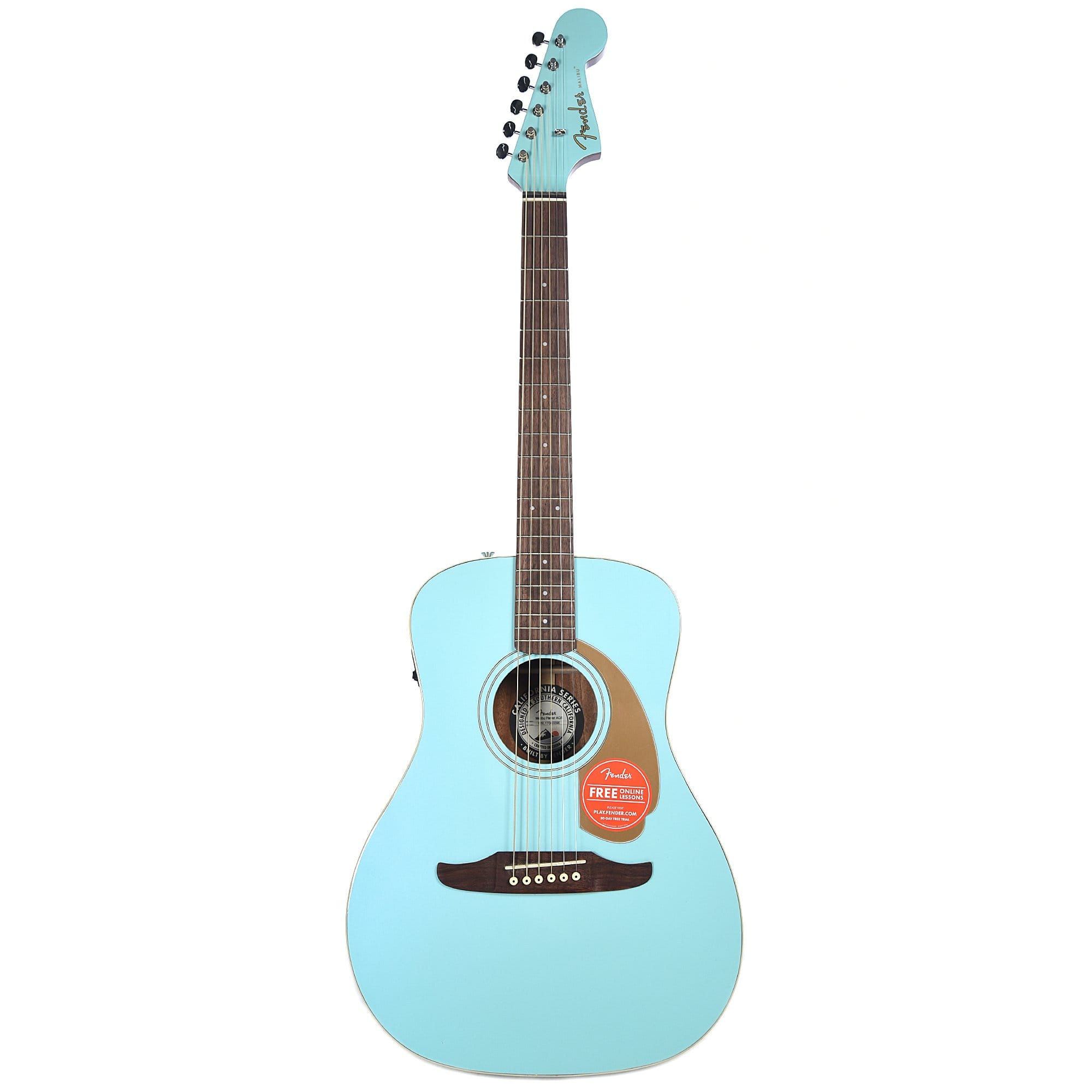 Fender Malibu Player Acoustic Aqua Splash – Chicago Music Exchange