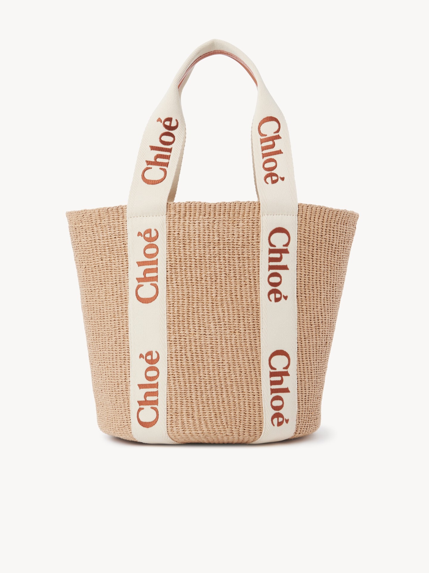 Large Woody basket in natural fibers Orange - Chloé