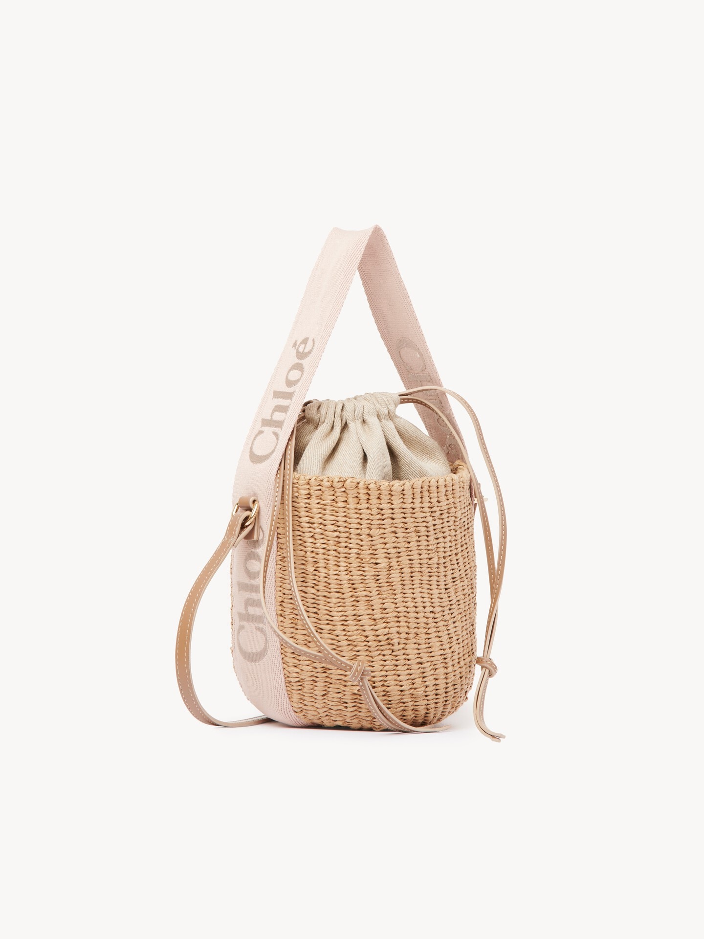 Small Woody basket in natural fibers Beige - Chloé