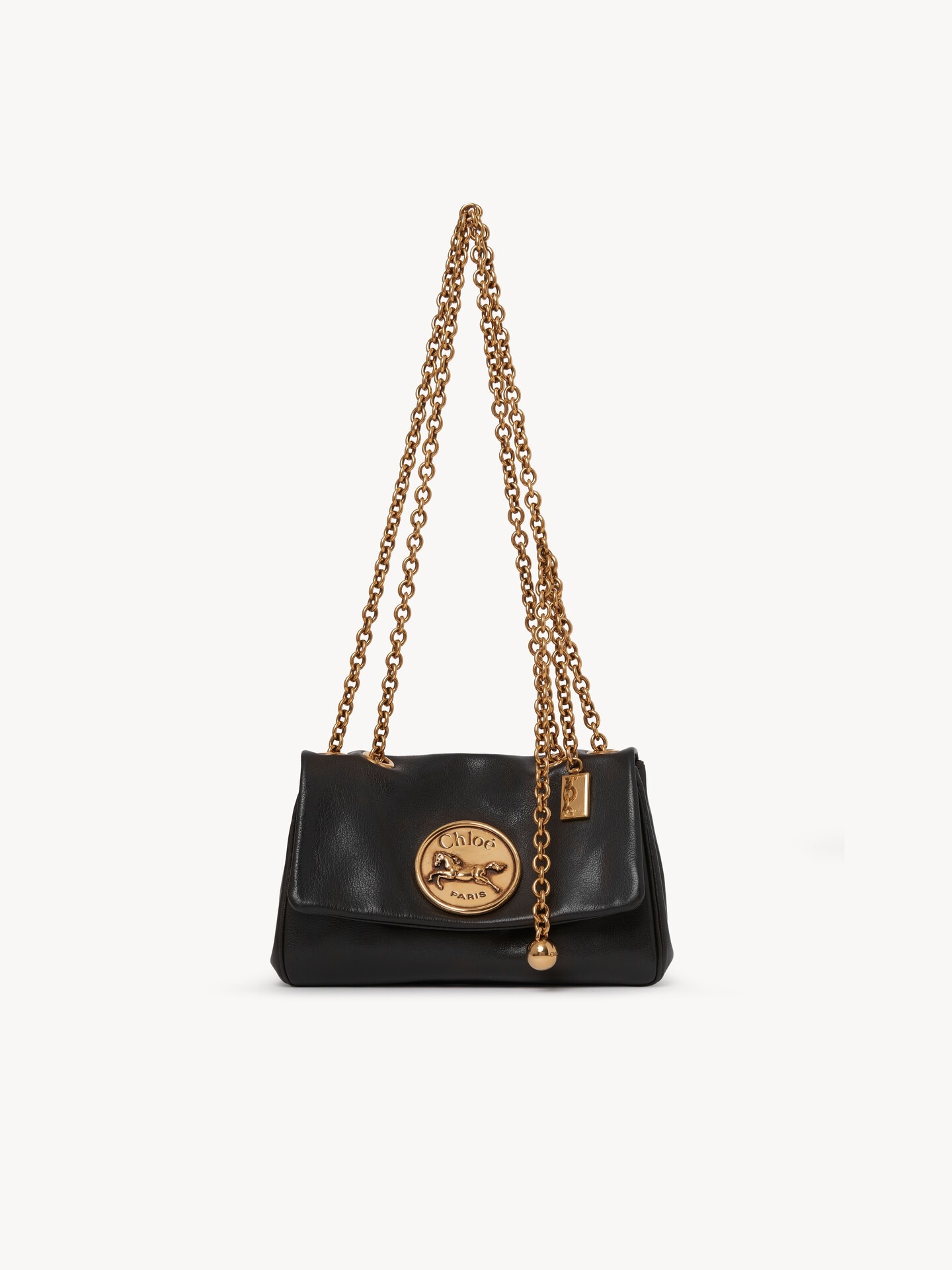 Small Chloé Heritage shoulder bag in grained leather Black - Chloé