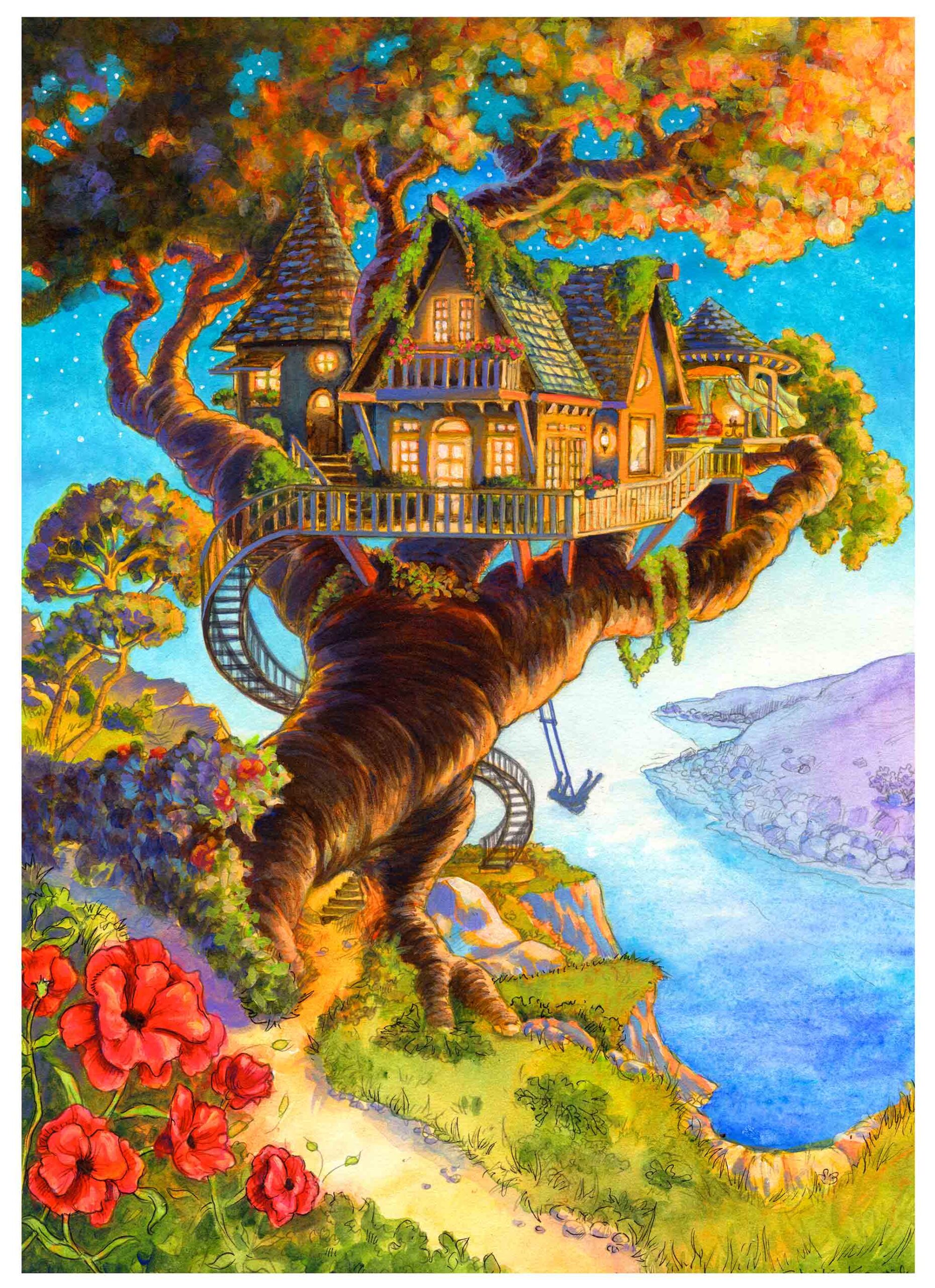 Celestial Treehouse print | Christine Kerrick Art