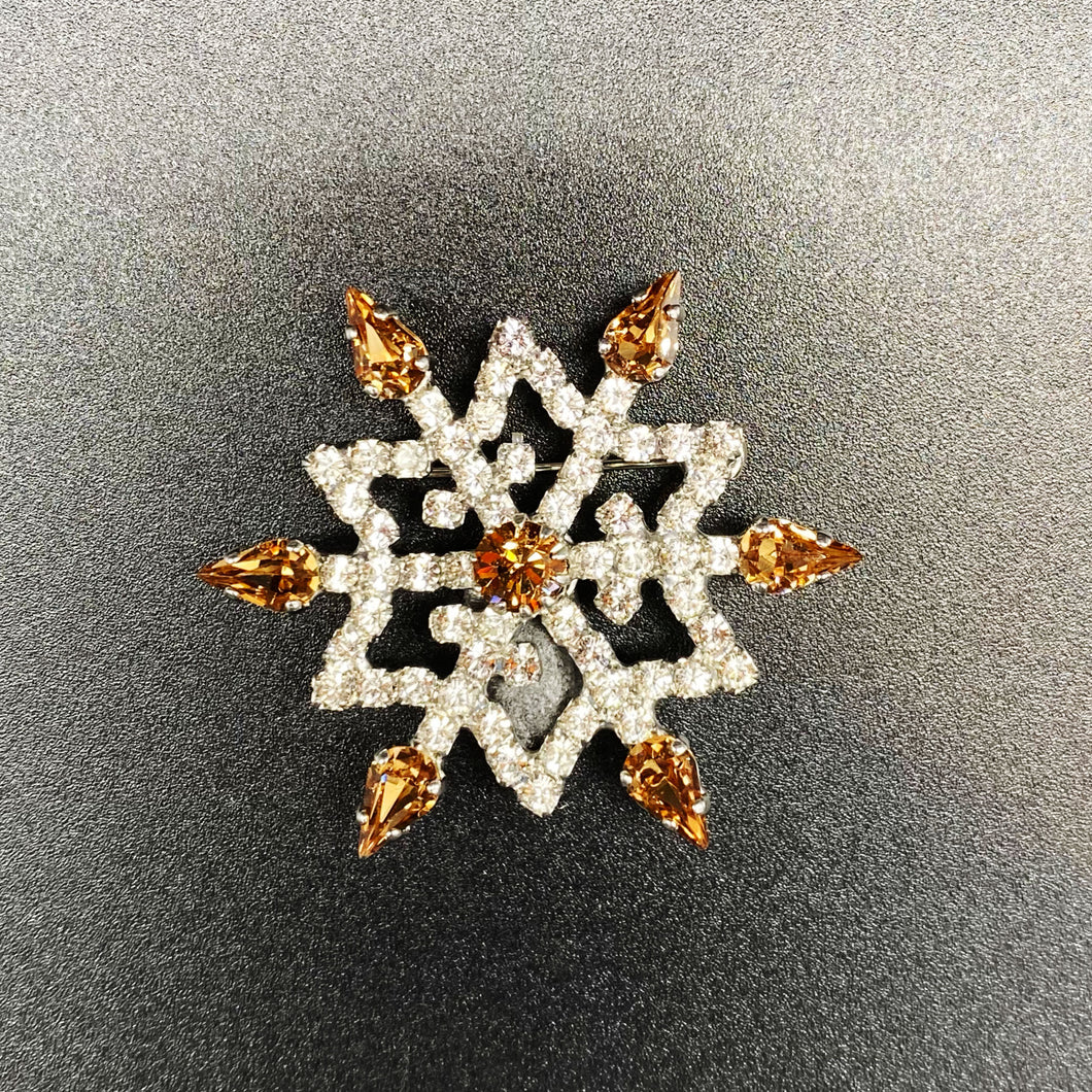 スワロフスキージュエリー】スノーフレイクブローチ/Snowflake brooch