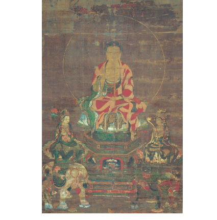 絹本著色釈迦三尊像