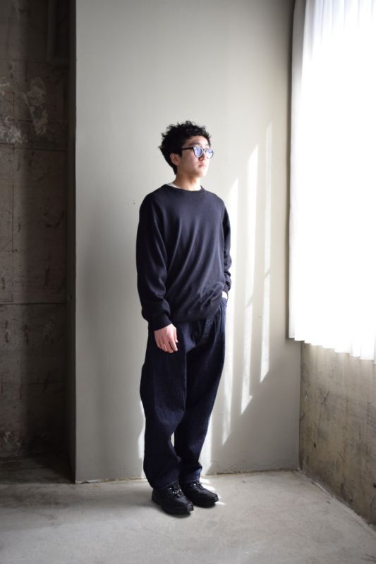 COMOLI (コモリ) デニム ベルテッド パンツ [NAVY]