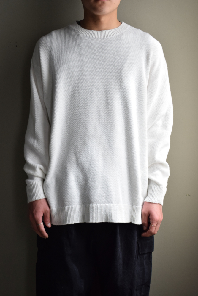COMOLI (コモリ) 7G クルーネックニット [WHITE]