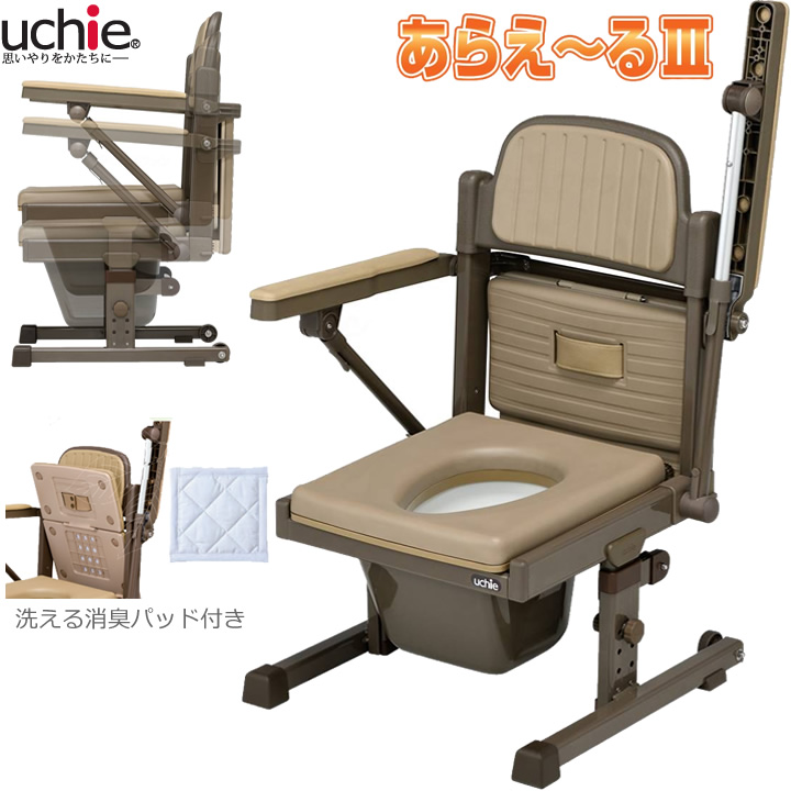 あらえ～るⅢ 洗えるトイレ 肘掛け跳ね上げ ウチエ 8090 商品詳細