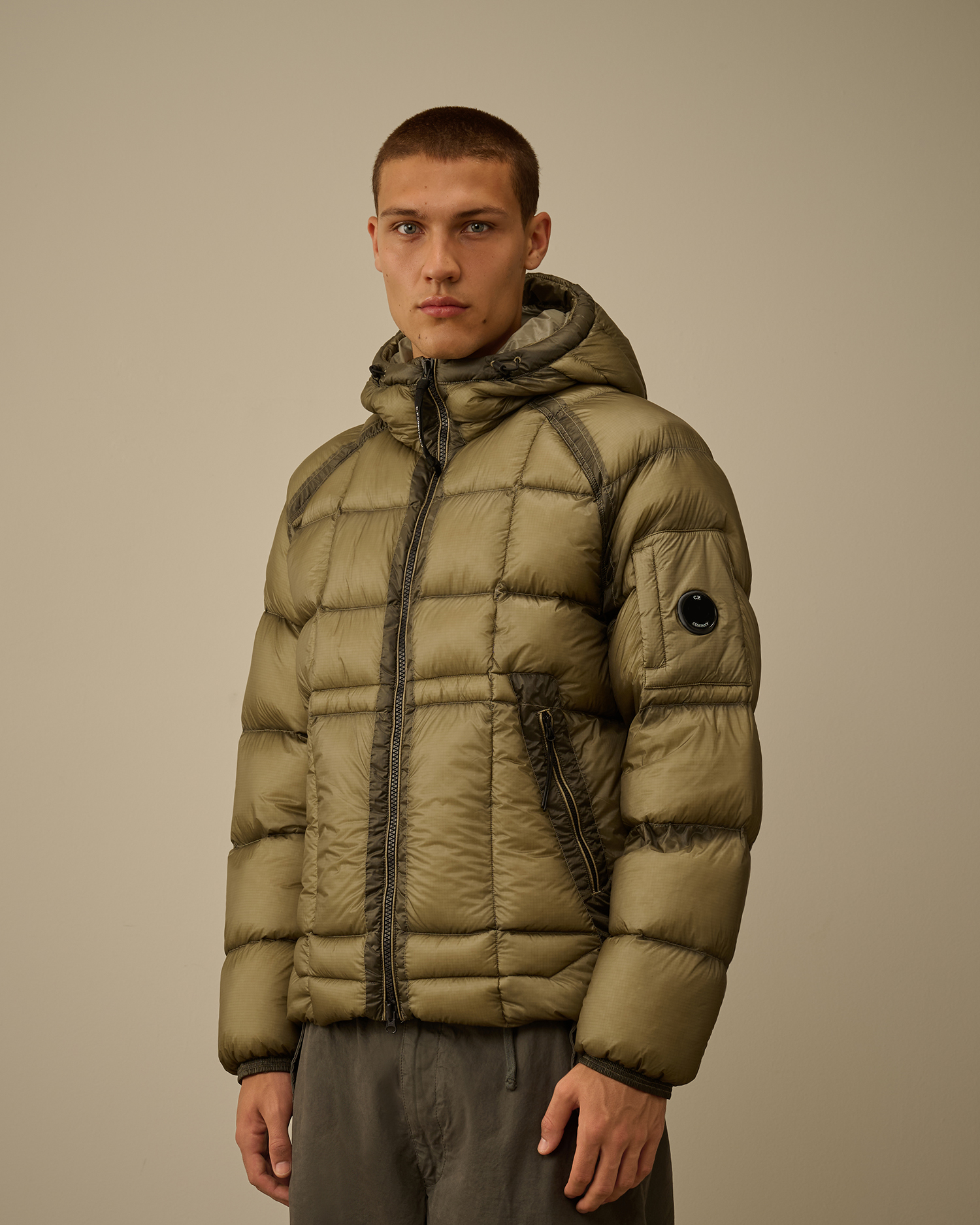 Grey D.D. Shell Hooded Down Puffer Jacket | CPC USCA Online Store