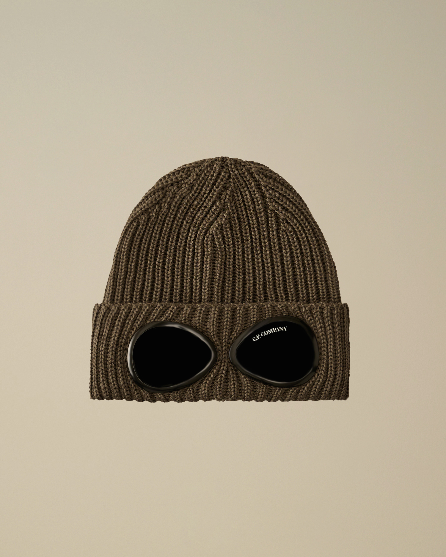 Beige Extrafine Merino Wool Goggle Beanie | CPC USCA Online Store