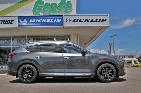 オートエグゼのダウンサス、マフラー等のお取付けさせて頂いたCX-8に