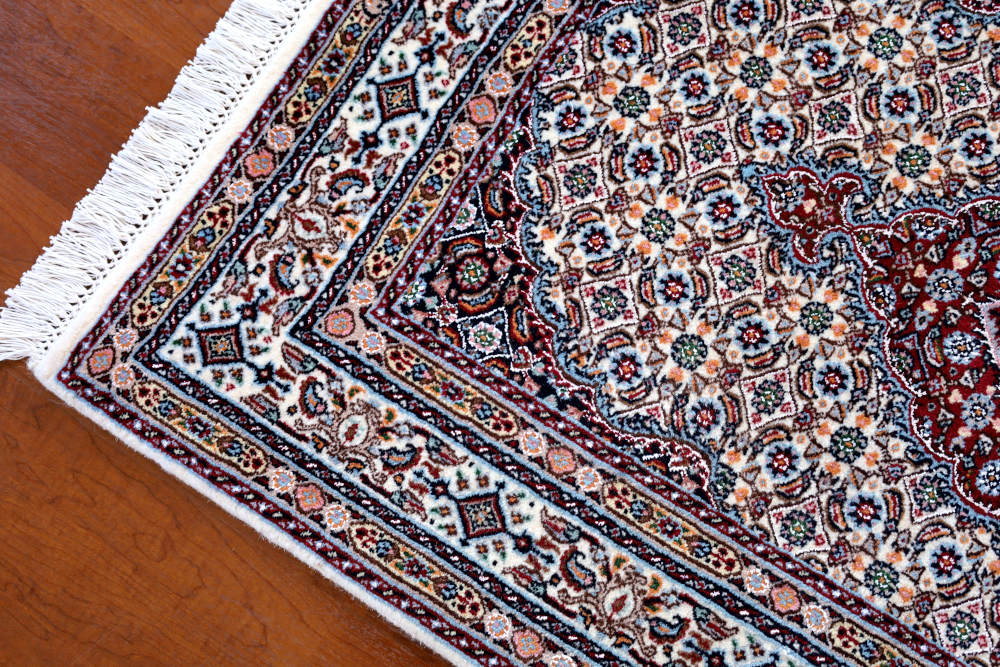 ペルシャ絨毯玄関マット ウール＆シルクサイズ イラン・ムード産