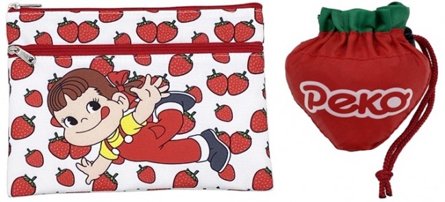 郵便局に“ペコちゃんグッズ”登場！ いちご柄のエコバッグやキーケース