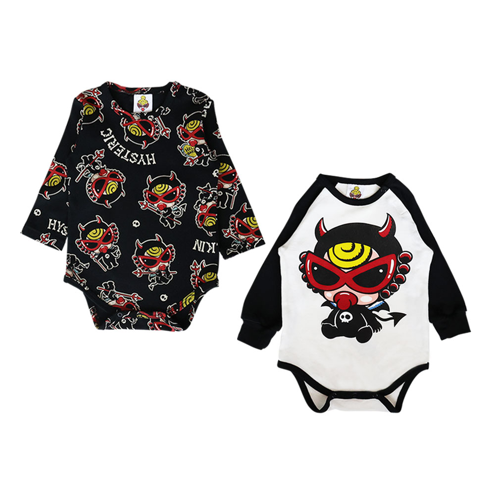 MY FIRST HYSTERIC DEVILKIN 長袖ロンパース セット 14；ブラック系